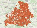 Карта спаленых населеных пунктаў Беларусі
